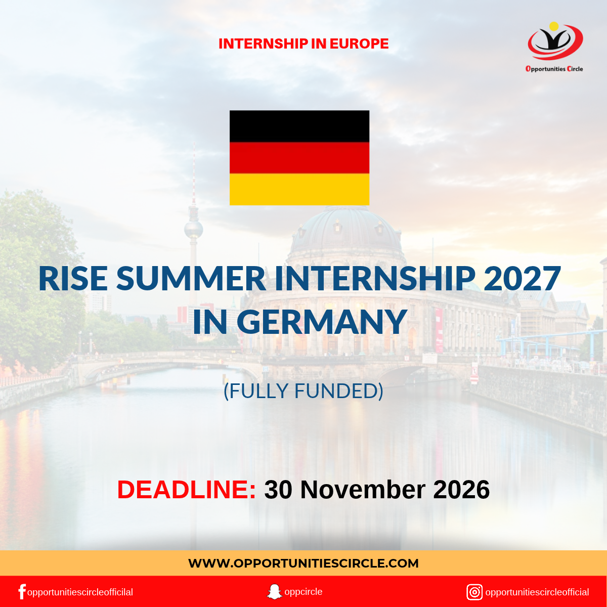RISE Summer Internship 2027 in Germany | Fully Funded