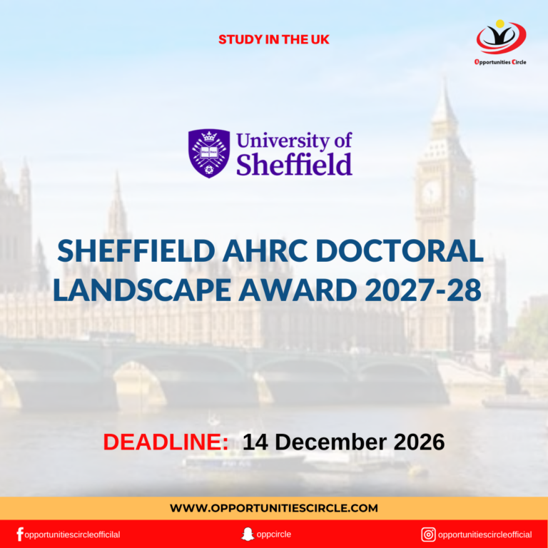 Sheffield AHRC Doctoral Landscape Award 2027-28