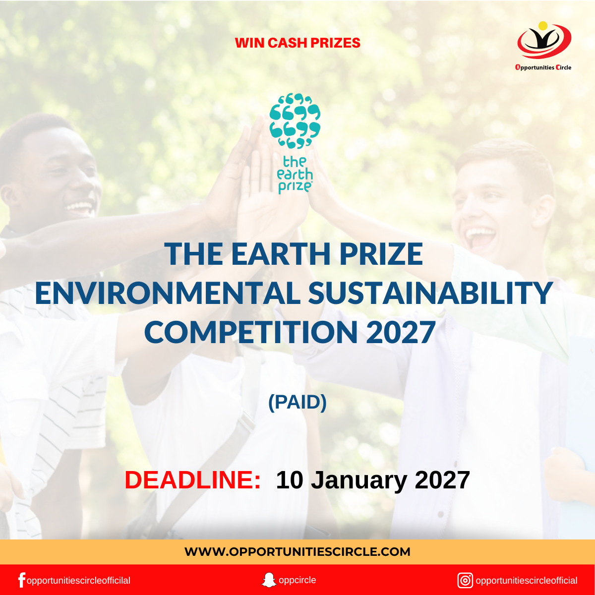 The Earth Prize Environmental Sustainability Competition 2027