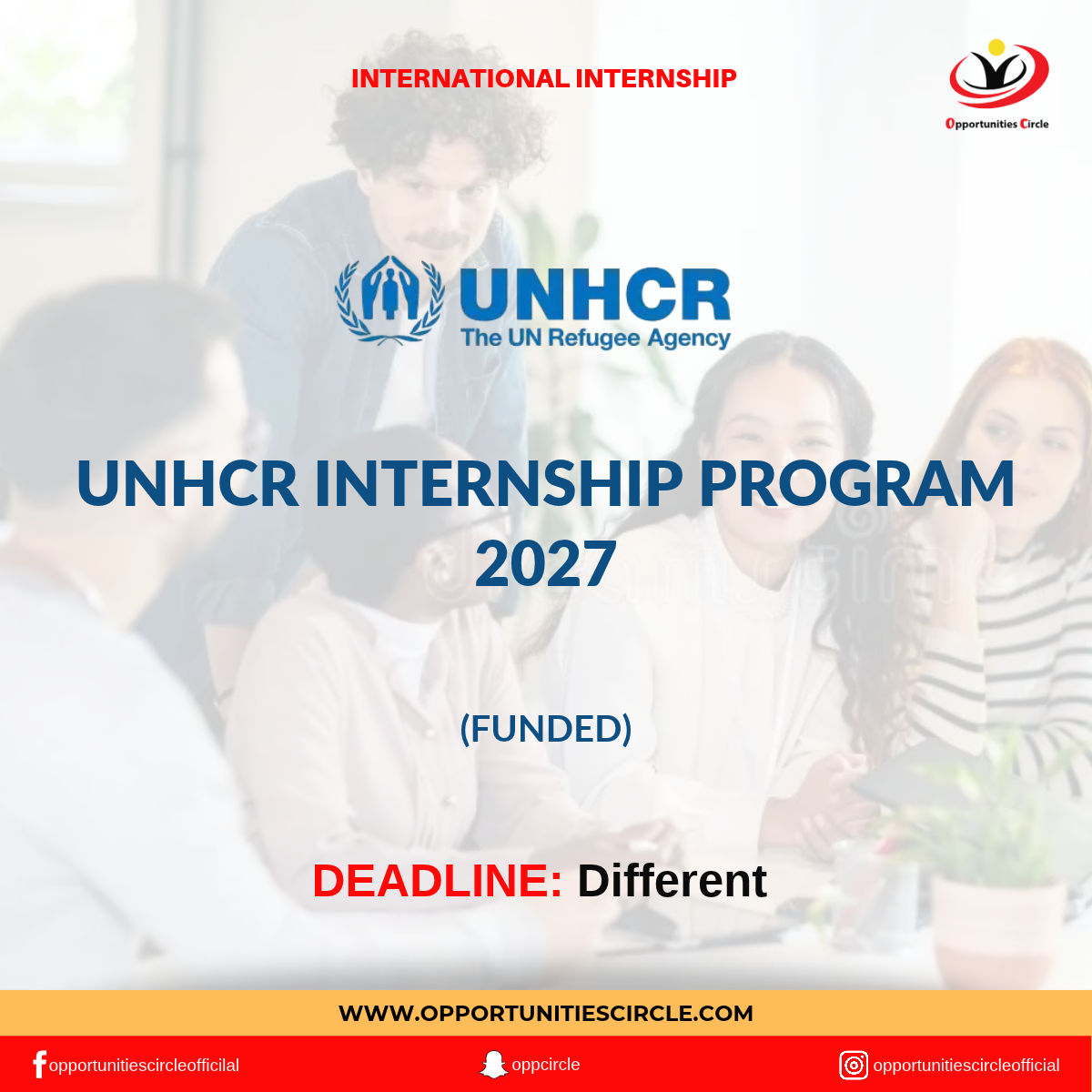 UNHCR Internship Program 2027