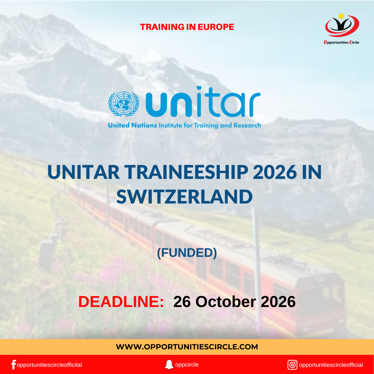 UNITAR Traineeship 2026 in Switzerland | UN Traineeships