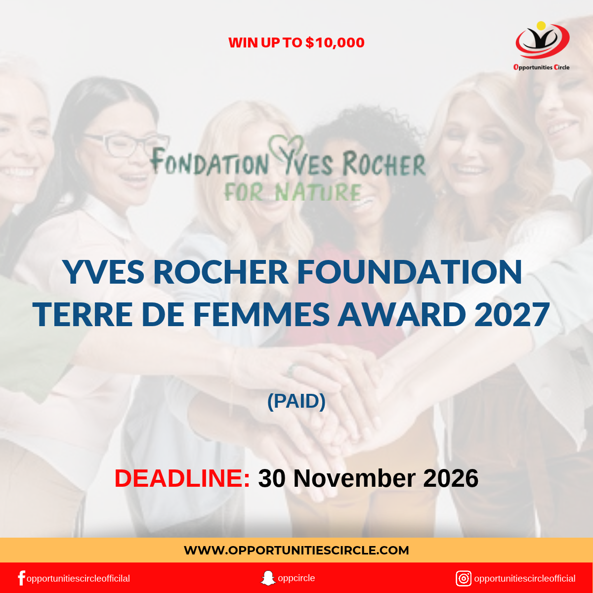 Yves Rocher Foundation Terre De Femmes Award 2027